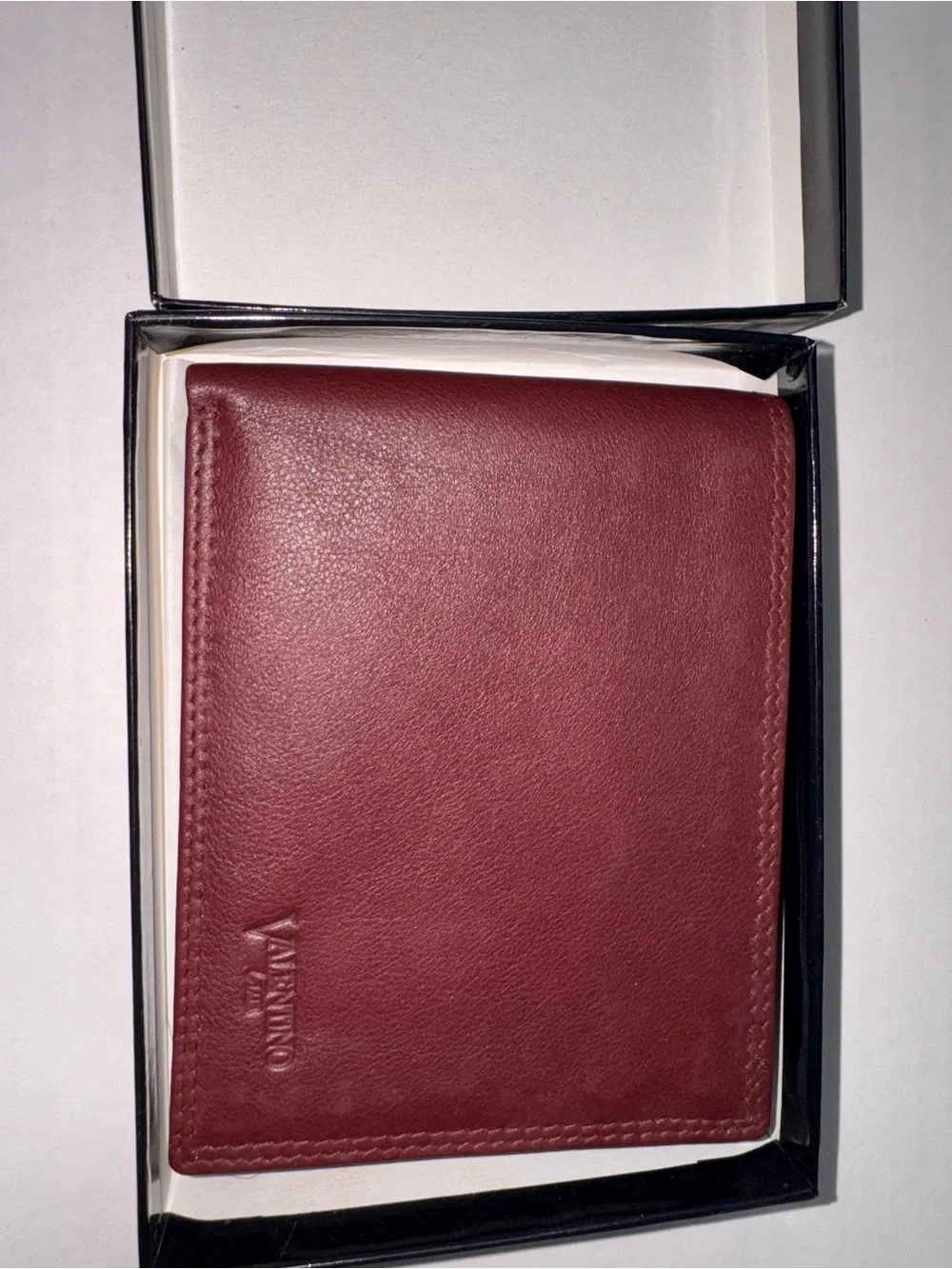 Valentino Men’s Burgundy Leather Wallet Italian